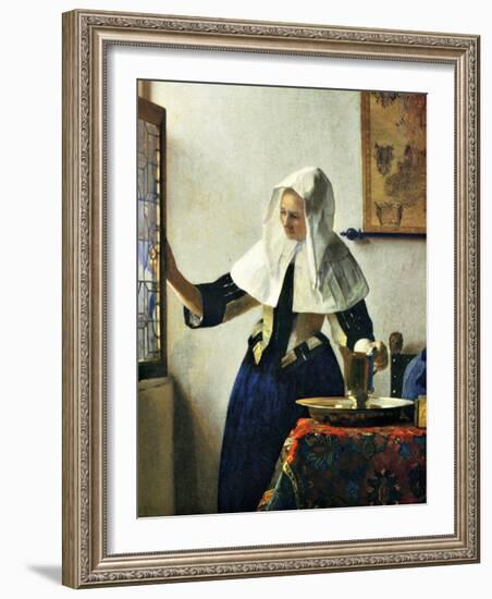 Young Dutch Woman with a Water Pitcher-Johannes Vermeer-Framed Giclee Print