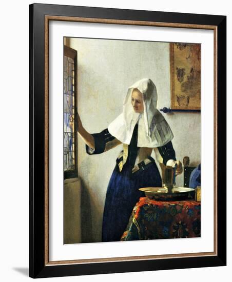 Young Dutch Woman with a Water Pitcher-Johannes Vermeer-Framed Giclee Print