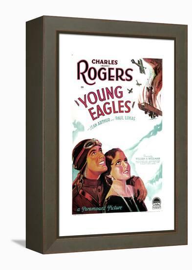 YOUNG EAGLES, US poster art, from left: Charles 'Buddy' Rogers, Jean Arthur, 1930-null-Framed Stretched Canvas