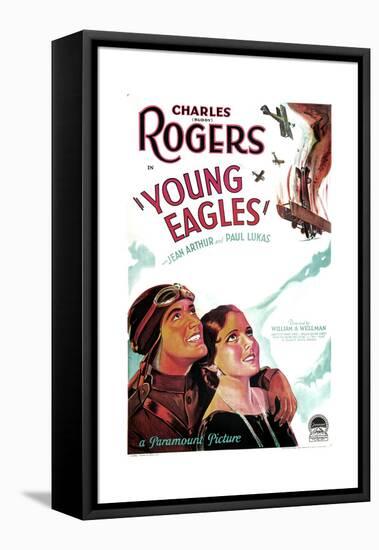 YOUNG EAGLES, US poster art, from left: Charles 'Buddy' Rogers, Jean Arthur, 1930-null-Framed Stretched Canvas