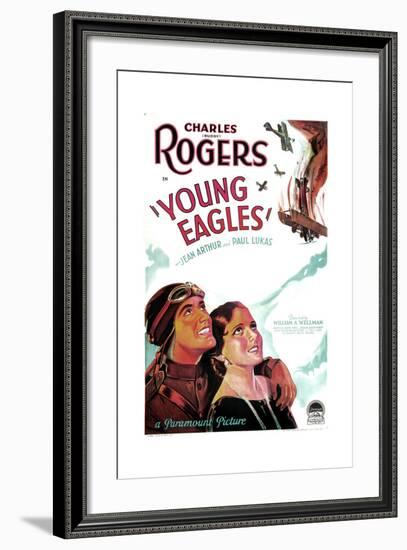 YOUNG EAGLES, US poster art, from left: Charles 'Buddy' Rogers, Jean Arthur, 1930-null-Framed Art Print