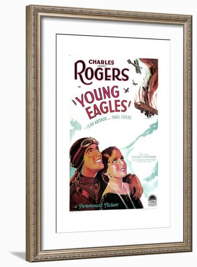 YOUNG EAGLES, US poster art, from left: Charles 'Buddy' Rogers, Jean Arthur, 1930-null-Framed Art Print