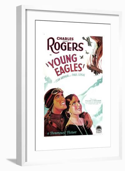 YOUNG EAGLES, US poster art, from left: Charles 'Buddy' Rogers, Jean Arthur, 1930-null-Framed Art Print