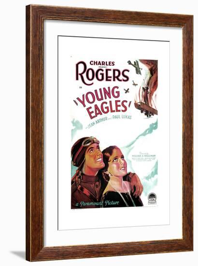 YOUNG EAGLES, US poster art, from left: Charles 'Buddy' Rogers, Jean Arthur, 1930-null-Framed Art Print