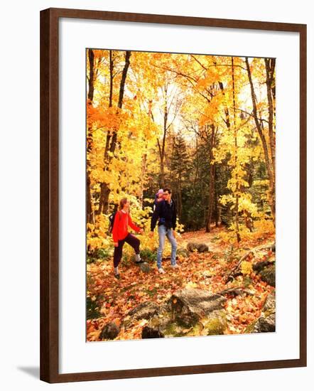 Young Family with Baby Hiking in Autumn-Bill Bachmann-Framed Photographic Print