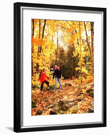 Young Family with Baby Hiking in Autumn-Bill Bachmann-Framed Photographic Print