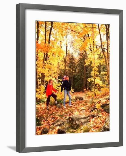 Young Family with Baby Hiking in Autumn-Bill Bachmann-Framed Photographic Print