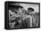 Young Fans Standing at Fence Which Borders Field at World Series Game, Braves vs. Yankees-Grey Villet-Framed Premier Image Canvas