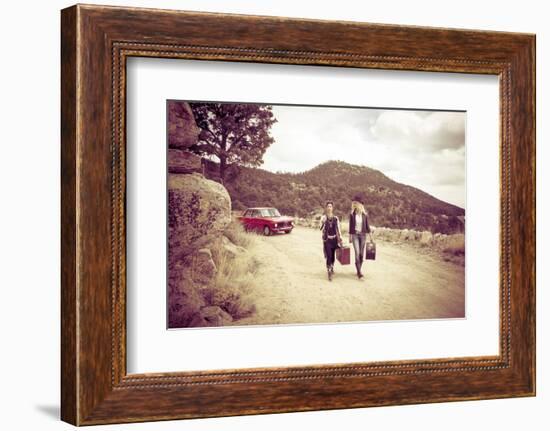 Young Fashionable Women Modeling Jewelry, Santa Fe, New Mexico-Julien McRoberts-Framed Photographic Print