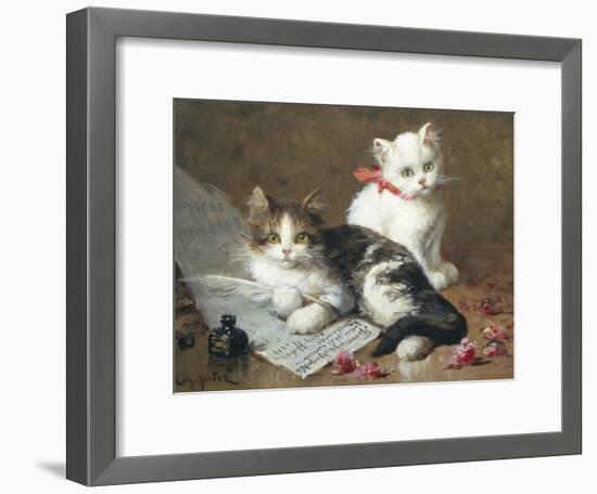 Young Feline Author-Leon Charles Huber-Framed Giclee Print