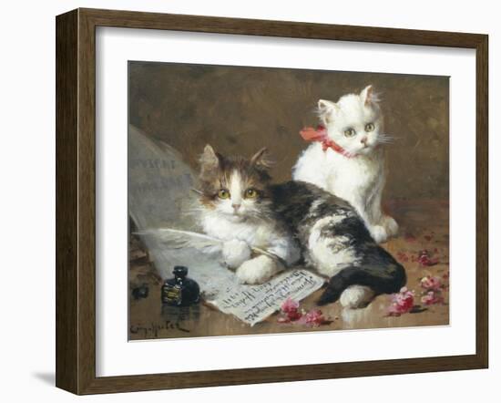 Young Feline Author-Leon Charles Huber-Framed Giclee Print