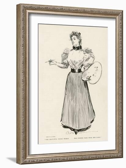 Young Female Artist at Work-Charles Dana Gibson-Framed Art Print