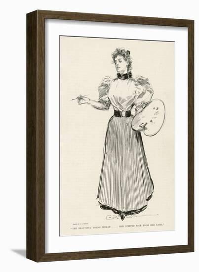 Young Female Artist at Work-Charles Dana Gibson-Framed Art Print