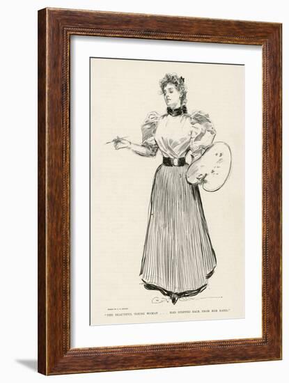 Young Female Artist at Work-Charles Dana Gibson-Framed Art Print