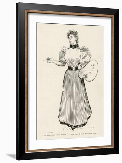 Young Female Artist at Work-Charles Dana Gibson-Framed Art Print