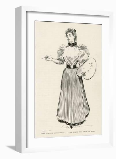 Young Female Artist at Work-Charles Dana Gibson-Framed Art Print