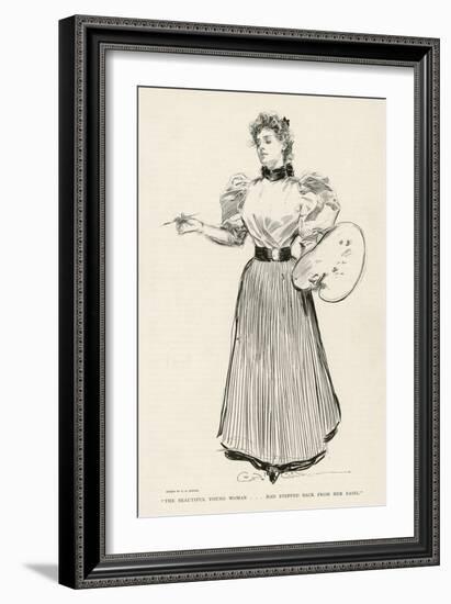 Young Female Artist at Work-Charles Dana Gibson-Framed Art Print