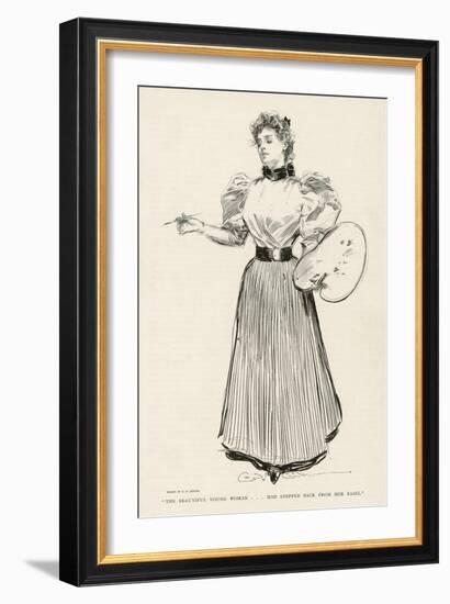 Young Female Artist at Work-Charles Dana Gibson-Framed Art Print