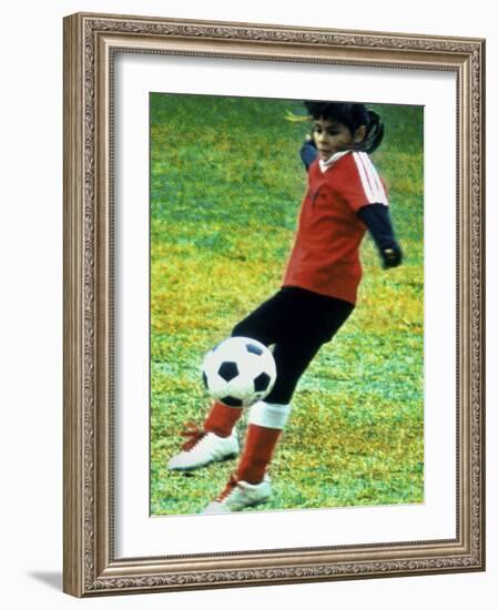 Young Female Soccer Player-null-Framed Photographic Print