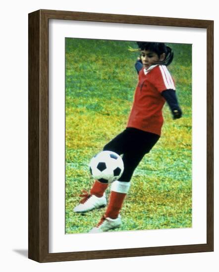 Young Female Soccer Player-null-Framed Photographic Print