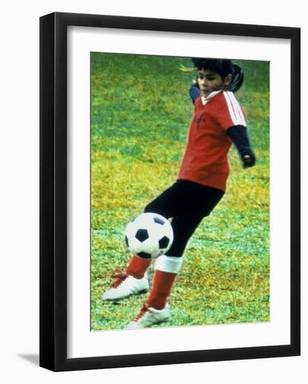 Young Female Soccer Player-null-Framed Photographic Print