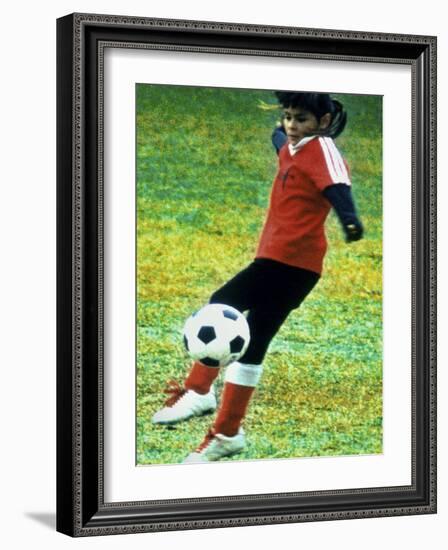 Young Female Soccer Player-null-Framed Photographic Print