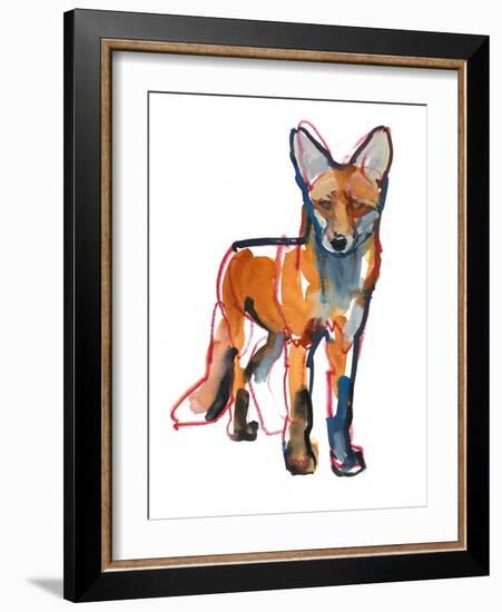 Young Fox, 2021, (mixed media on paper)-Mark Adlington-Framed Giclee Print