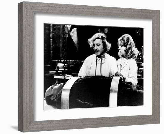 Young Frankenstein, from Left, Peter Boyle, Gene Wilder, Teri Garr, 1974-null-Framed Photo