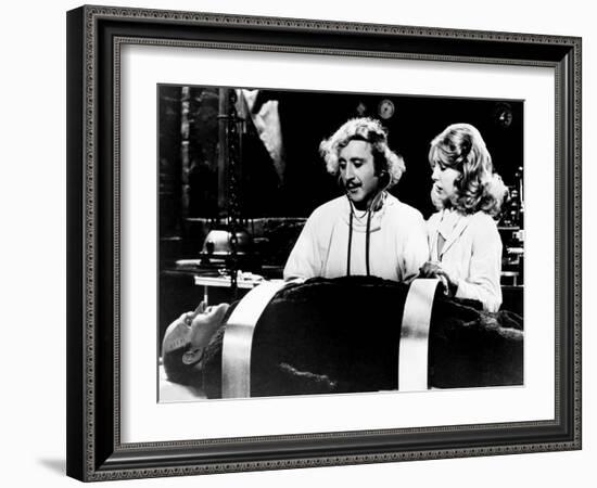 Young Frankenstein, from Left, Peter Boyle, Gene Wilder, Teri Garr, 1974-null-Framed Photo