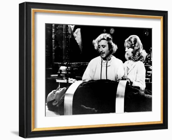 Young Frankenstein, from Left, Peter Boyle, Gene Wilder, Teri Garr, 1974-null-Framed Photo