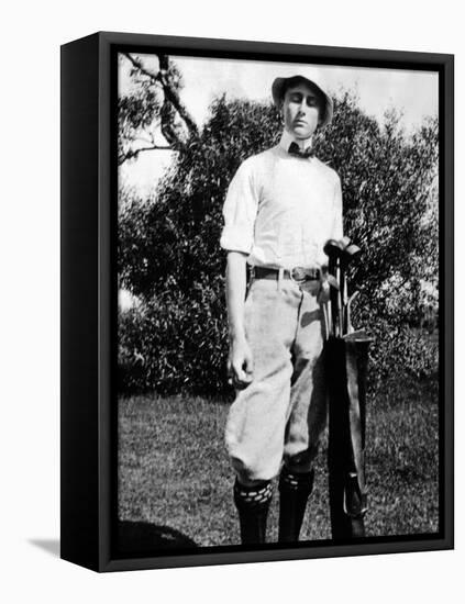 Young Franklin Roosevelt at on a Golf Course at Age 17, ca 1899-null-Framed Stretched Canvas