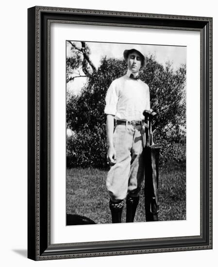 Young Franklin Roosevelt at on a Golf Course at Age 17, ca 1899-null-Framed Photo