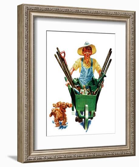 Young Gardener - Child Life-Keith Ward-Framed Giclee Print