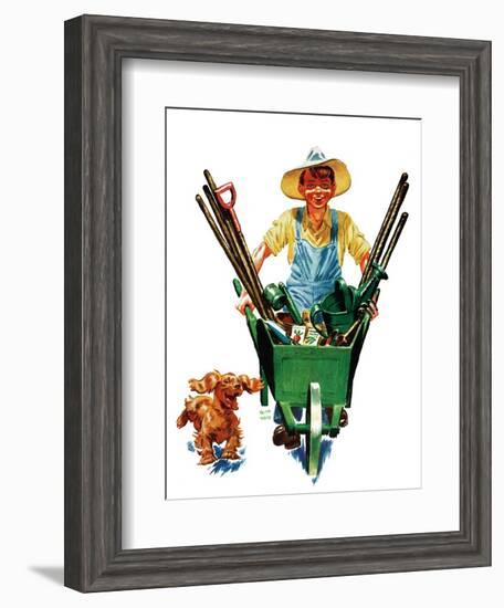 Young Gardener - Child Life-Keith Ward-Framed Giclee Print