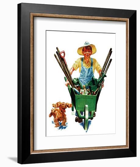 Young Gardener - Child Life-Keith Ward-Framed Giclee Print