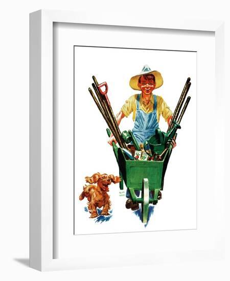 Young Gardener - Child Life-Keith Ward-Framed Giclee Print