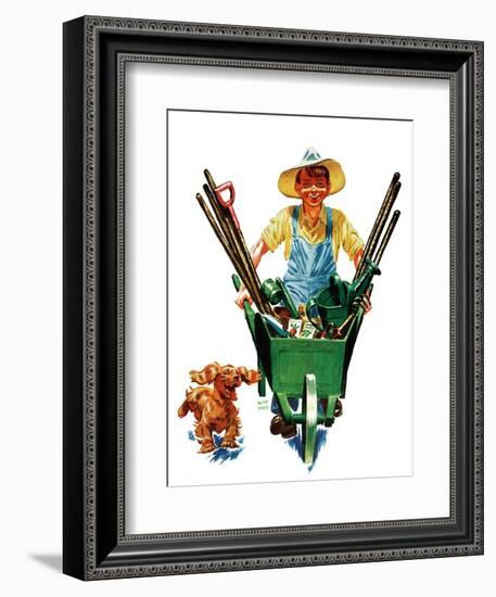 Young Gardener - Child Life-Keith Ward-Framed Giclee Print