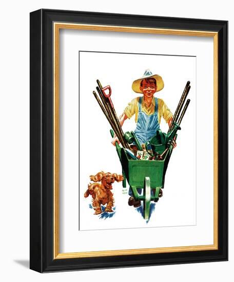 Young Gardener - Child Life-Keith Ward-Framed Giclee Print