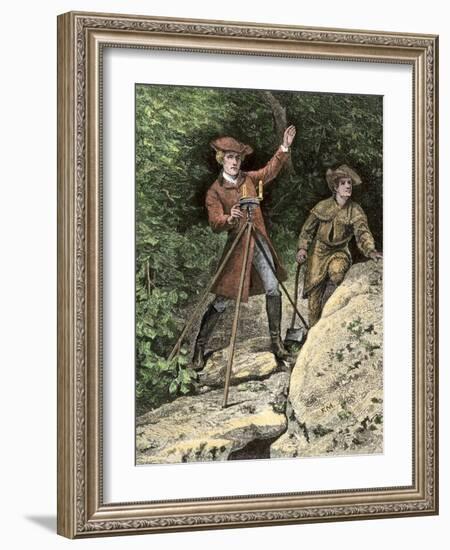 Young George Washington Working as a Surveyor in Virginia-null-Framed Giclee Print