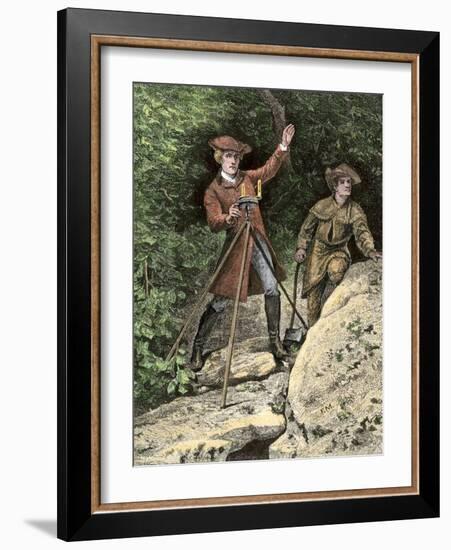 Young George Washington Working as a Surveyor in Virginia-null-Framed Giclee Print