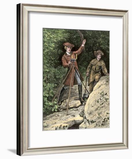 Young George Washington Working as a Surveyor in Virginia-null-Framed Giclee Print