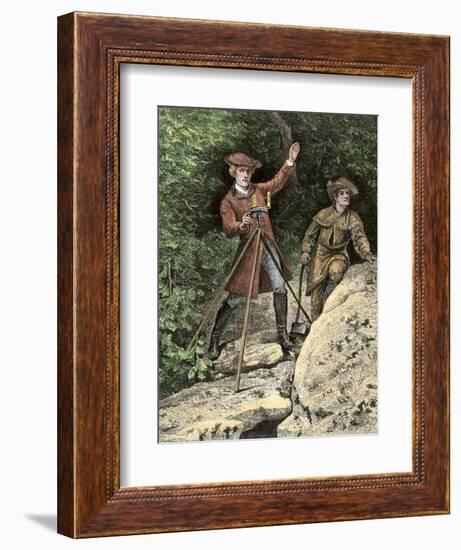 Young George Washington Working as a Surveyor in Virginia-null-Framed Giclee Print