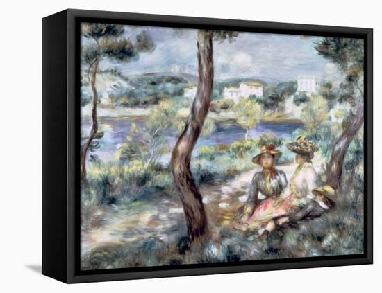 Young Girl and Boy in a Landscape, 1893-Pierre-Auguste Renoir-Framed Premier Image Canvas