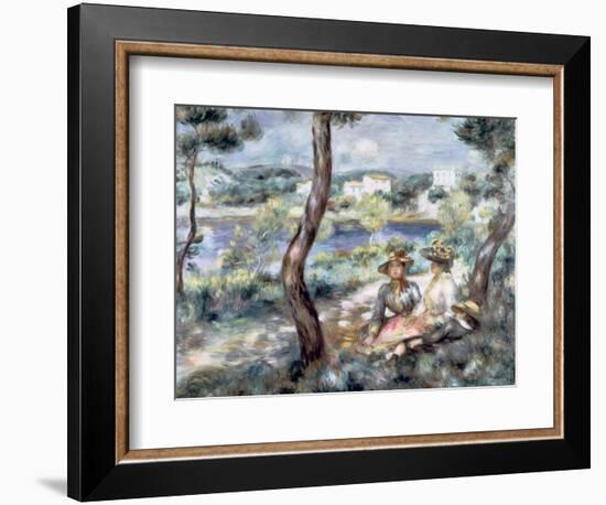 Young Girl and Boy in a Landscape, 1893-Pierre-Auguste Renoir-Framed Giclee Print