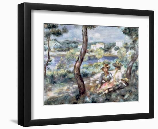 Young Girl and Boy in a Landscape, 1893-Pierre-Auguste Renoir-Framed Giclee Print