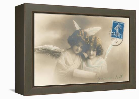 Young Girl Angels Reading-null-Framed Stretched Canvas