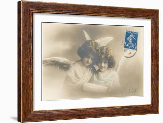 Young Girl Angels Reading-null-Framed Art Print