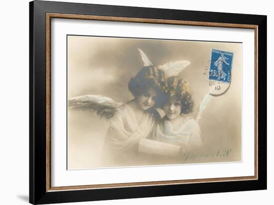 Young Girl Angels Reading-null-Framed Art Print