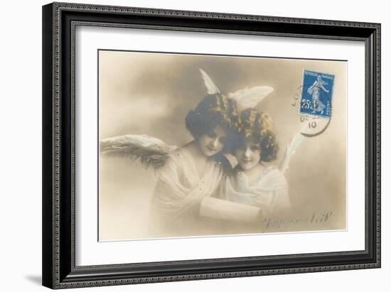 Young Girl Angels Reading-null-Framed Art Print