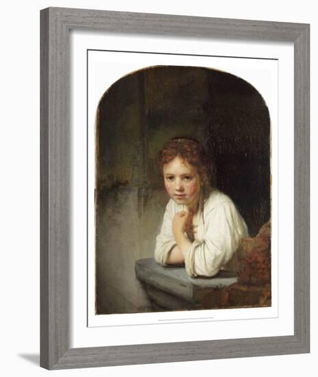 Young Girl at a Window (1645)-Rembrandt van Rijn-Framed Art Print